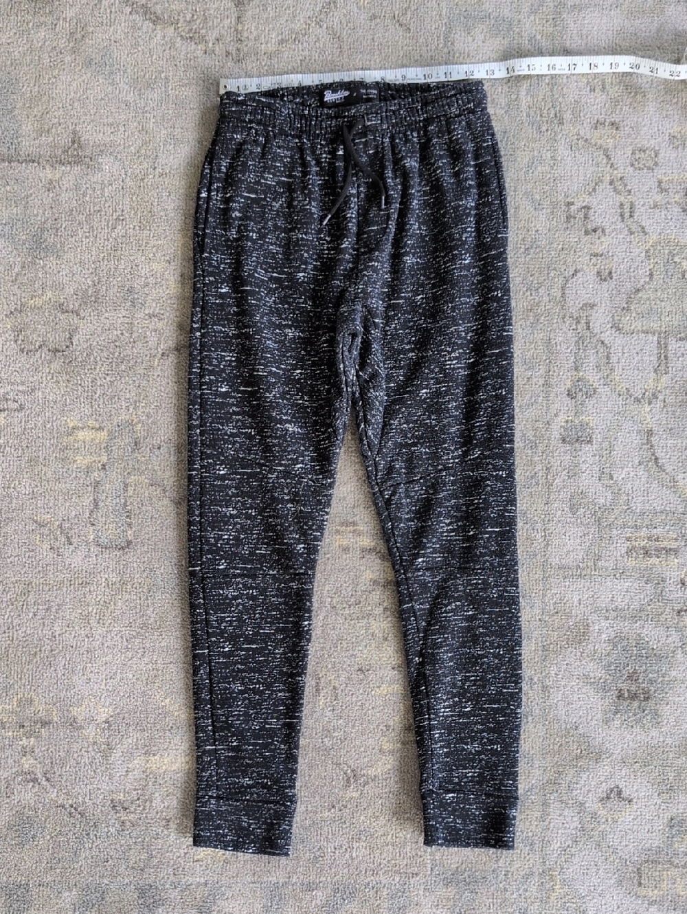 Kids Black Marled Jogger Pants